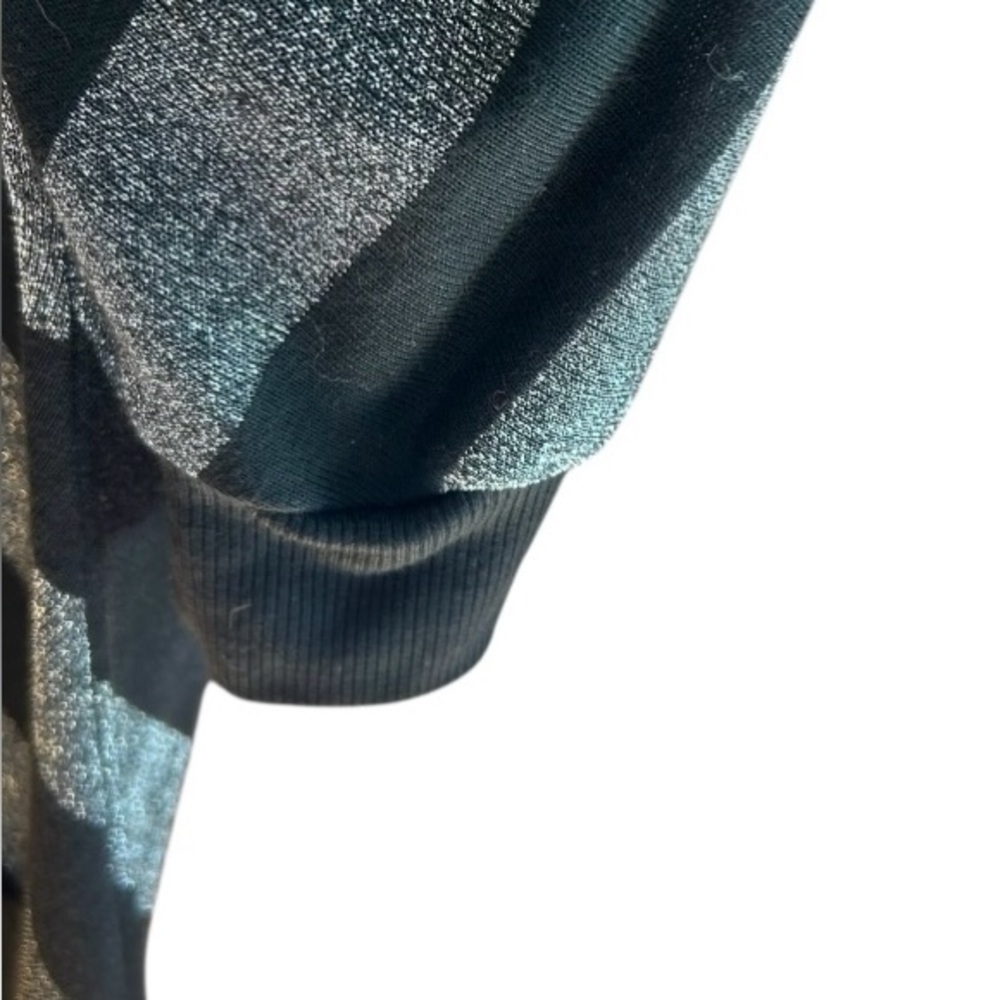 Body Central striped black/silver metallic top Sz S - Picture 3 of 6